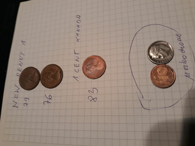 monety USA (one cent ,one dime ,five cents) rozne roczniki