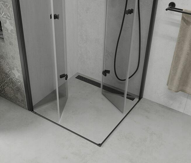 KABINA PRYSZNICOWA CZARNA składana 80x80 / 90x90 / 100x100