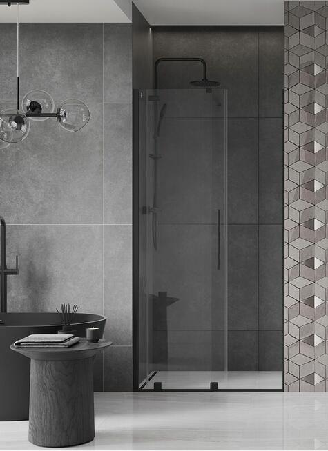 DRZWI PRYSZNICOWE ROZSUWANE czarne 8mm ROZMIARY od 90 do 160