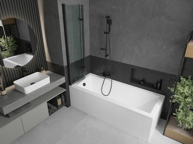 PARAWAN NAWANNOWY BLACK 2-SKRZYDŁOWY 80 cm ruchomy Czarny