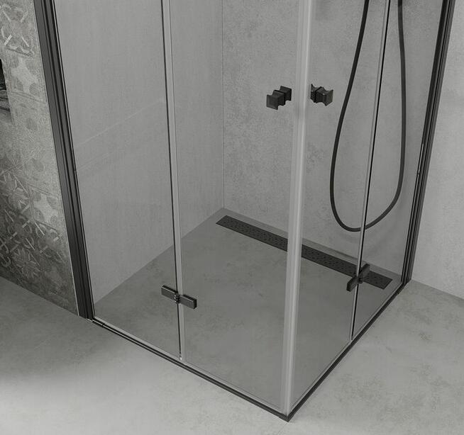 KABINA PRYSZNICOWA CZARNA składana 80x80 / 90x90 / 100x100