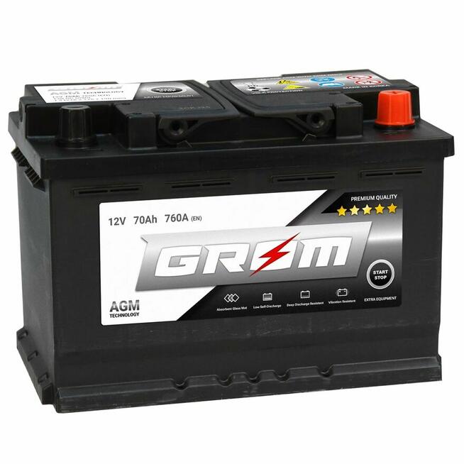 Akumulator GROM AGM START&STOP 70Ah 760A Tel: 532x474x159