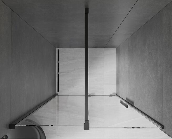 DRZWI PRYSZNICOWE ROZSUWANE czarne 8mm ROZMIARY od 90 do 160