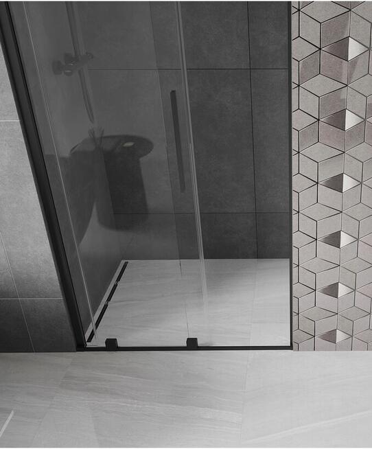 DRZWI PRYSZNICOWE ROZSUWANE czarne 8mm ROZMIARY od 90 do 160