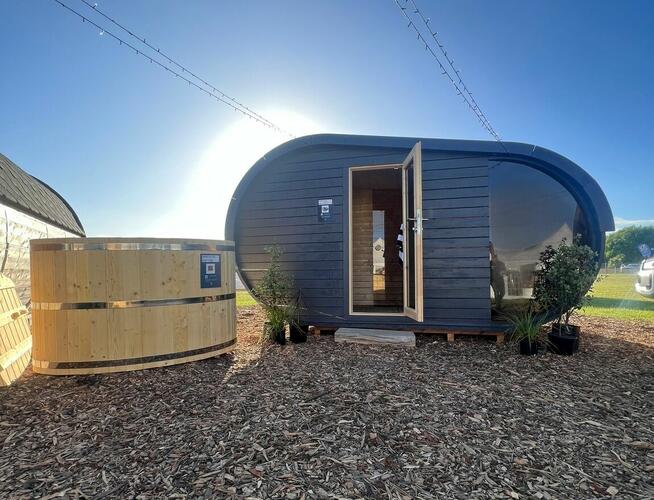 SAUNA FIŃSKA OGRODOWA BECZKA OWALNA LUKSUSOWA