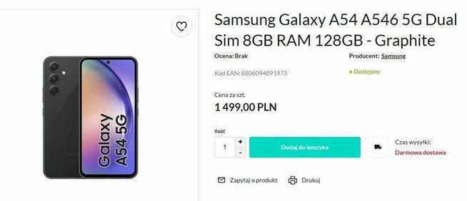 Samsung Galaxy A54 - Wszystkie kolory i pamięci – Sklep