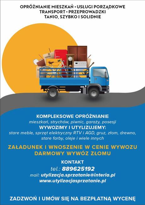 Opróżnianie Mieszkań, Domów, Strychów, Piwnic, Garaży Wywóz