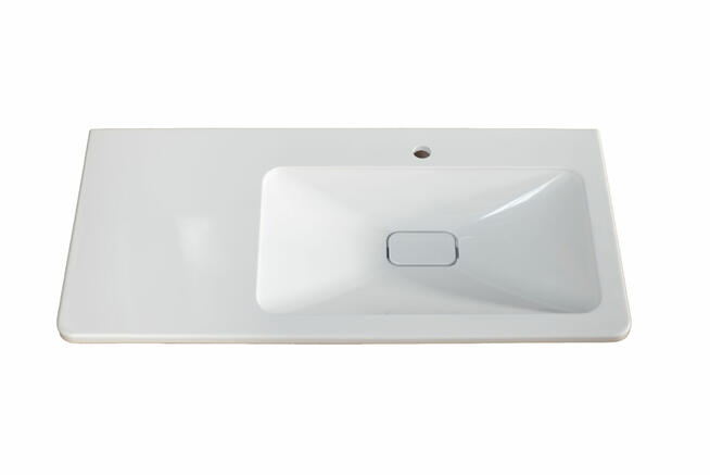 Nowoczesna umywalka ze skrzydłem nad pralką, prawa 100 x 50