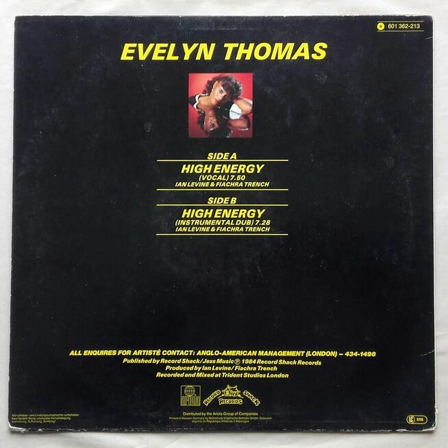 Evelyn Thomas High Energy, maxi singiel 1984 r.