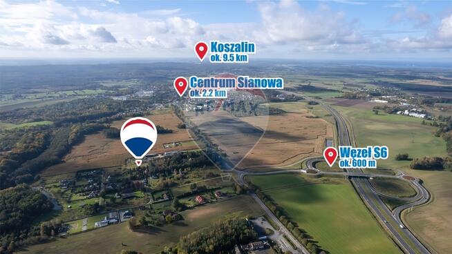 Działka o pow. 1163 m2 w zielonej części Sianowa!