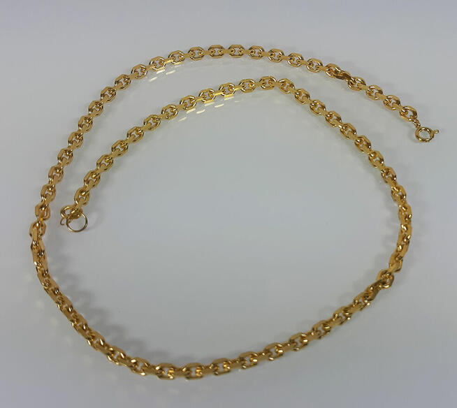 Nowy łańcuszek Jablonex, 59cm. gruby pozłacany