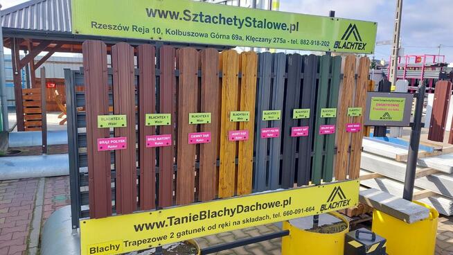 Sztachety na ogrodzenie w drugim gatunku metalowe powlekane