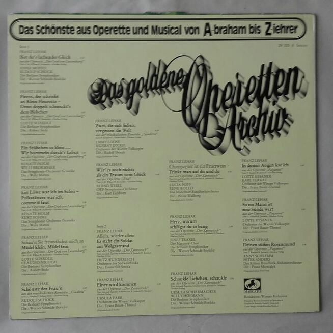 Archiwum złotej Operetki, Franz Lehar, winyl ok. 1980 r.