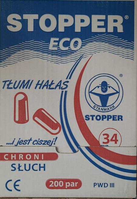 Zatyczki, stopery do uszu - ECO - 100 par ( 200 szt)