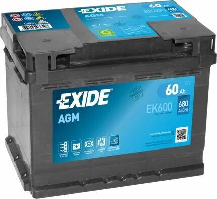 Akumulator EXIDE AGM START&STOP EK600 60Ah 680A