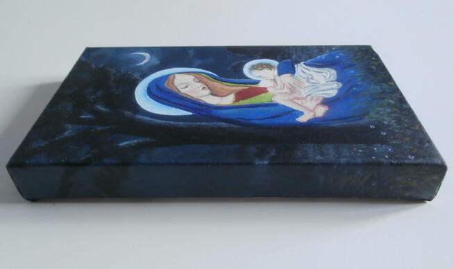 Ikona „W drodze do Egiptu” olej na płótnie 15/25cm