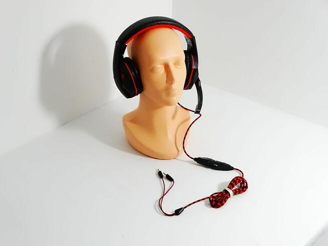 Słuchawki EasyAcc Stereo X2 czarno-czerwone