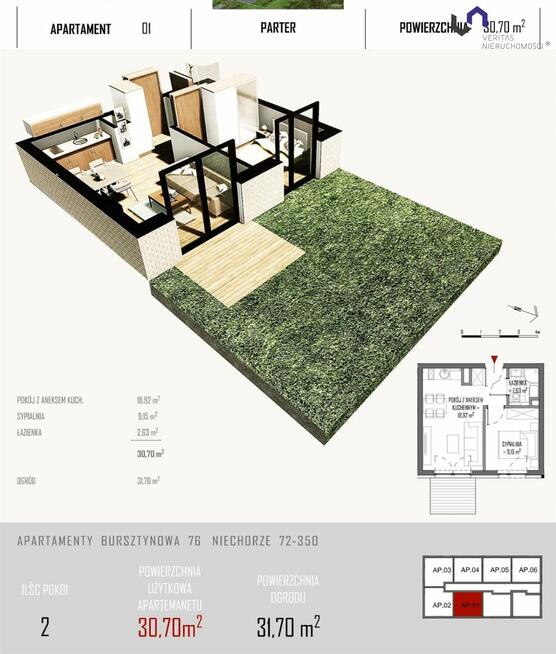 Mieszkanie Niechorze gm. Rewal, Bursztynowa