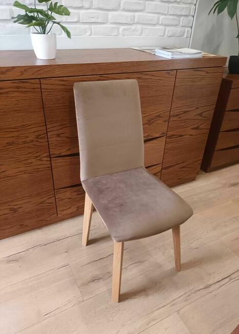 Krzesła dębowe tapicerowane lite drewno JNP NOWAK