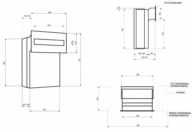 Skrzynka NA LISTY przelotowa antracyt RAL 7016