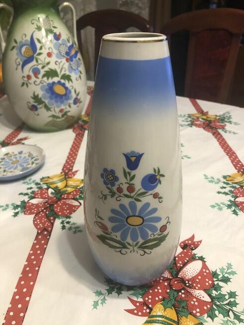 Duży wazon wzór kaszubski Lubiana Toruń porcelana PRL