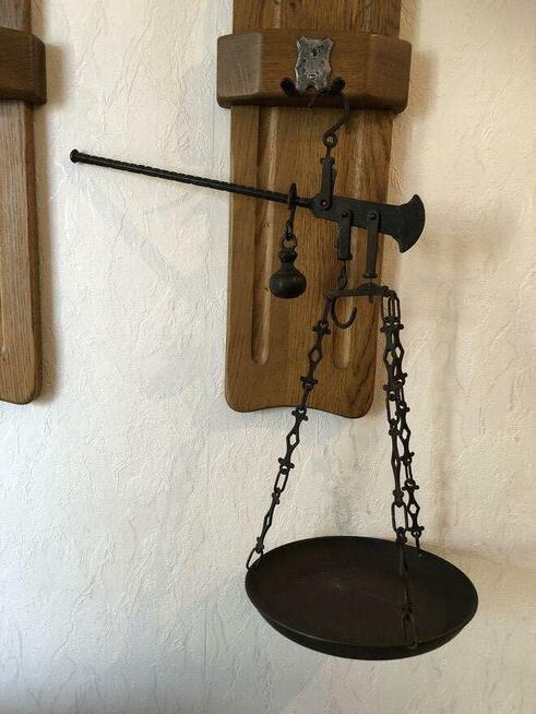 Zabytkowa waga wisząca mosiężne zeliwna