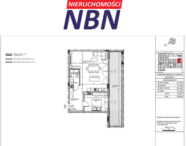 NOWE > Bocianek > 59,01 m2 > 3 POKOJE + TARAS