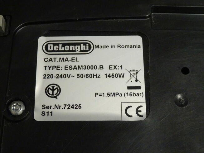 Automatyczny ekspres do kawy DeLonghi ESAM3000.B EX:1