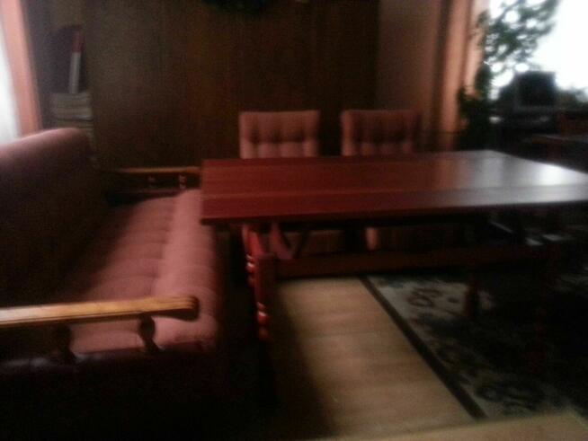 Komplet wypoczynkowy, kanapa+2 fotele+stół rozkładany PRL