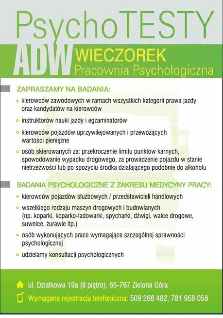 Psychotesty Zielona Góra, świetne opinie!