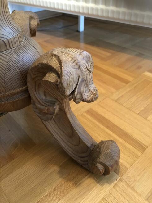 Lampa stojąca drewniana