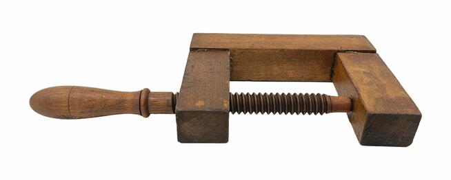 Stary drewniany ścisk stolarski
