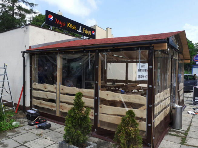 Plandeki, rolety na tarasy, altany, ogródki restauracyjne