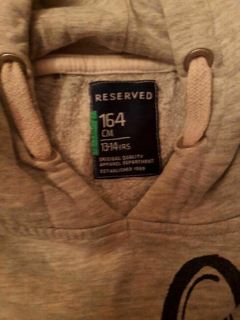 Bluza z kapturem Reserved szara bawełna 164