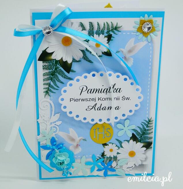 KOMUNIA Kartka spersonalizowana z życzeniami pamiątka A5