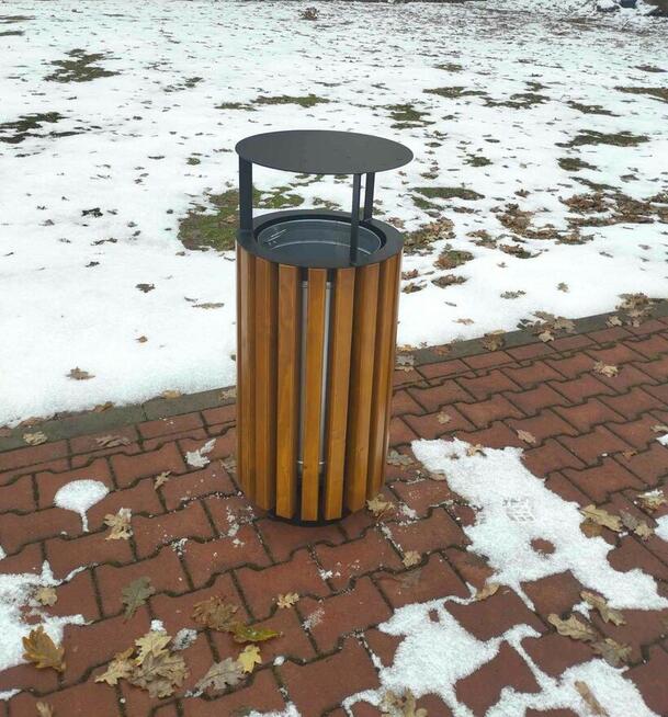 Kosz uliczny parkowy miejski z daszkiem 45l W223