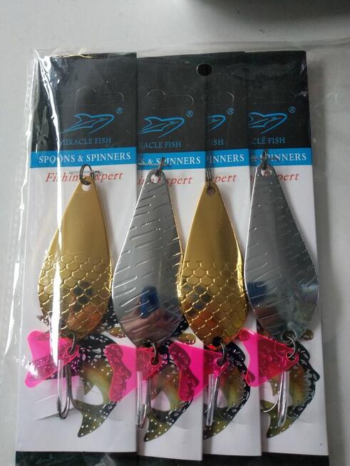 Błystki wahadłowe srebrne złote miedziane