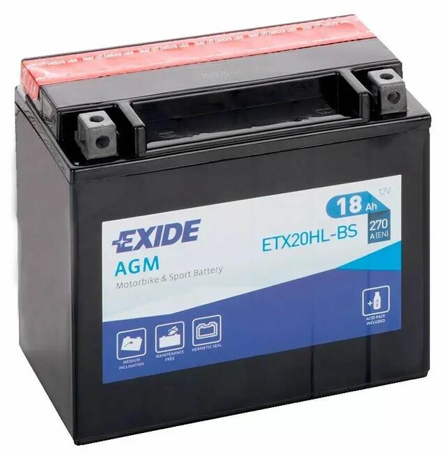 Akumulator motocyklowy EXIDE ETX20HL-BS YTX20HL-BS 12V 18Ah