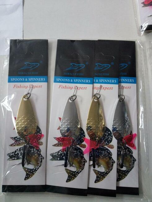 Błystki wahadłowe srebrne złote miedziane