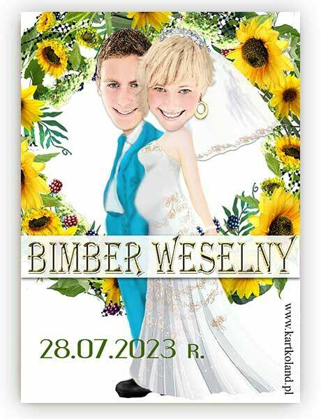 etykiety naklejki na alkohol wódkę butelki ze zdjęciem ślub