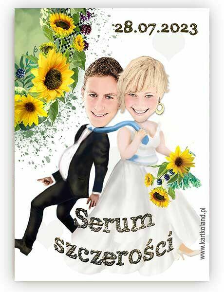 etykiety naklejki na alkohol wódkę butelki ze zdjęciem ślub