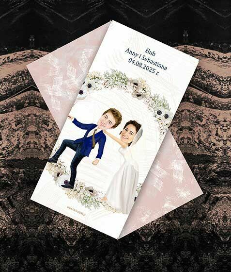 zaproszenia ślubne na ślub ze zdjęciem fotomontaż
