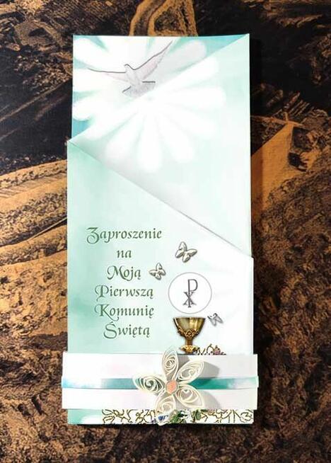 zaproszenia komunijne na komunię ze zdjęciem dziecka foto