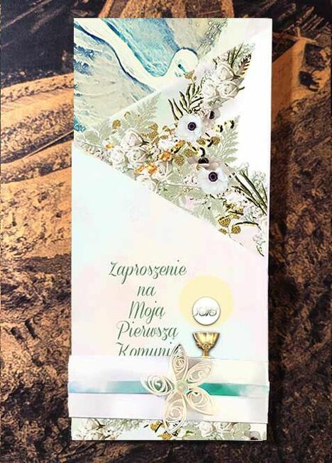 zaproszenia komunijne na komunię ze zdjęciem dziecka foto