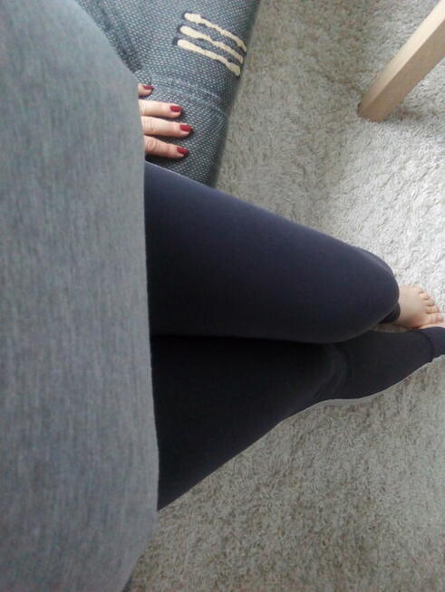 Grafitowe legginsy ozdobne, XL