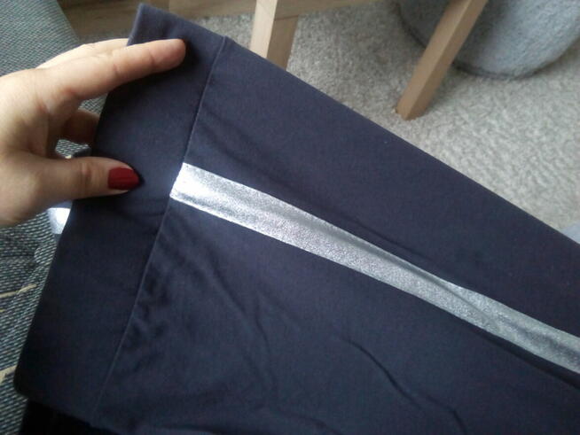 Grafitowe legginsy ozdobne, XL