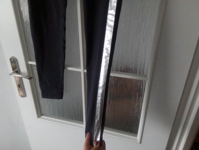 Grafitowe legginsy ozdobne, XL