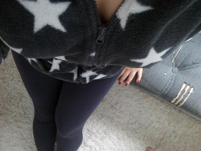 Grafitowe legginsy ozdobne, XL