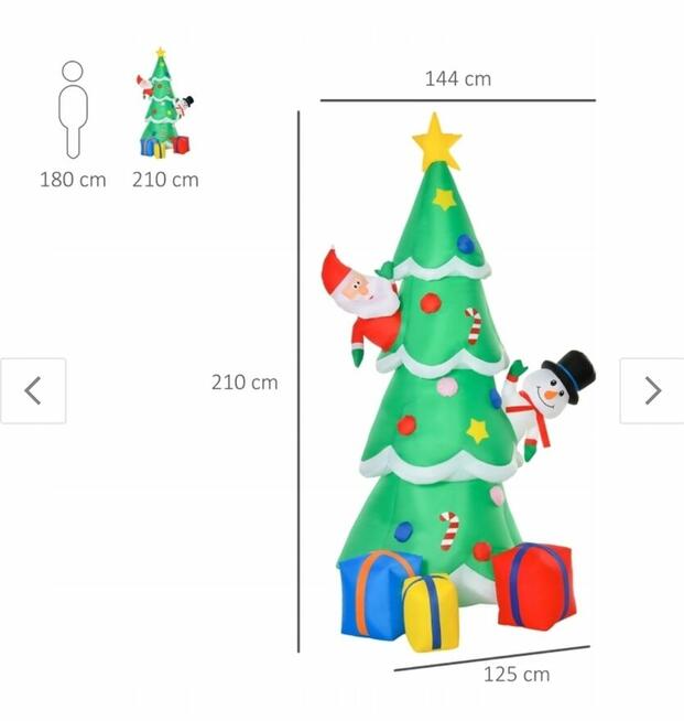 Choinka pompowana LED z pompką elektryczną