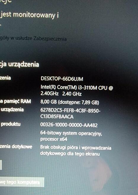 Laptop Asus Intel Core i3 , 8GB, ssd 250gb, 15.1 cal , GeFor